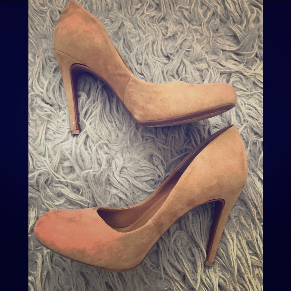 Jessica Simpson Honey Brown Microsuede Heels